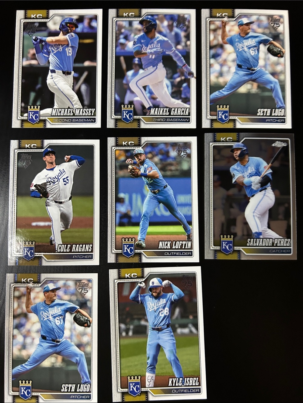 Topps Kansas City Royals Blue Baseball Card Lot